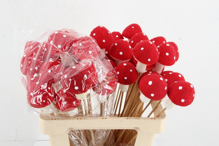 <h4>Stick Sugar Mushroom 9cm Red</h4>