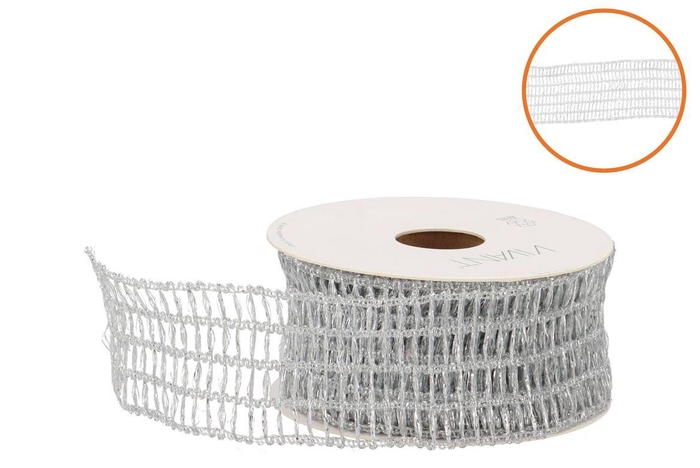 <h4>Ribbon Gritta Zilver 10mx42mm</h4>