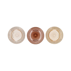 Dayah Warm Sand Mix Glass Plate 23x2cm Ass P/1