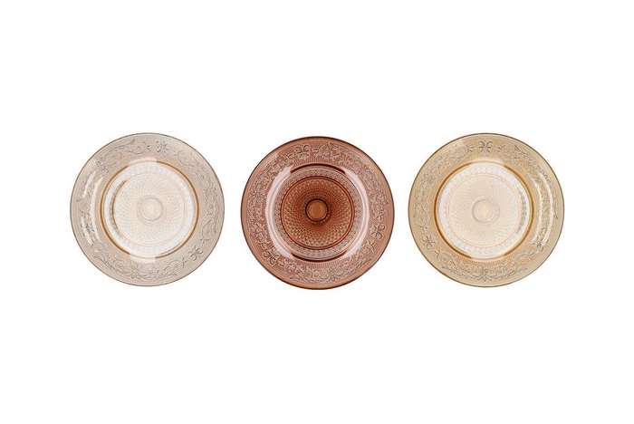 <h4>Dayah Warm Sand Mix Glass Plate 23x2cm Ass P/1</h4>