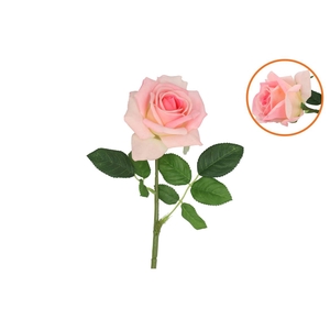 Silk Open Rose Light Pink Real Touch 43cm Nm