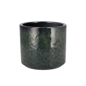 Javea Cilinder Pot Glazed Green 17x15cm