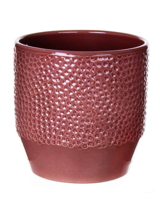 <h4>DF03-883866300 - Pot Pisa+dots d17.5xh16 merlot glazed</h4>