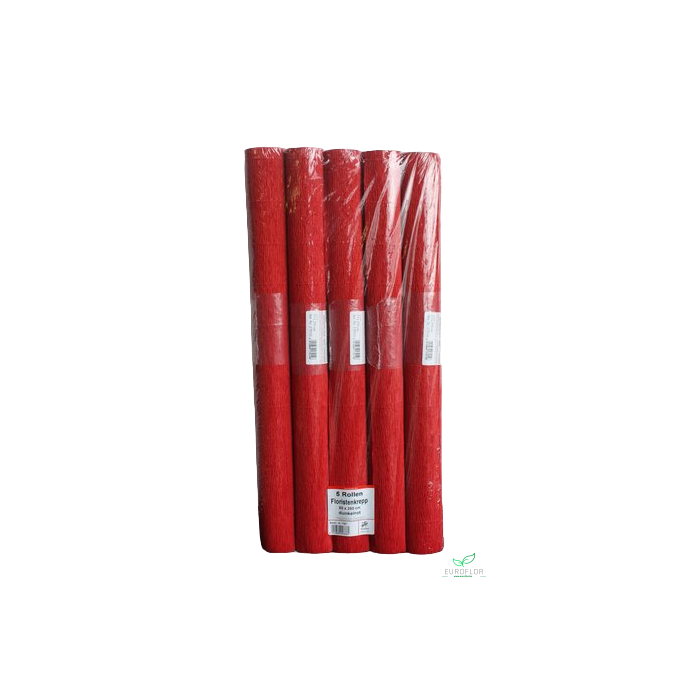 <h4>FLORISTENCREPE 50CM*2,5M DONKERROOD 5 ROLLEN</h4>