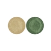 Melamine Shine Olive Green/gold Plate Round Ass 28x28x2cm