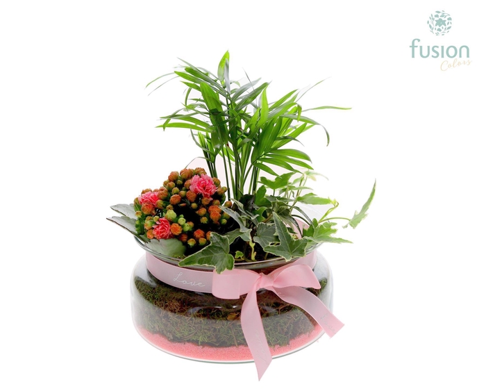 <h4>Glas Schaal Love met Arrangement</h4>