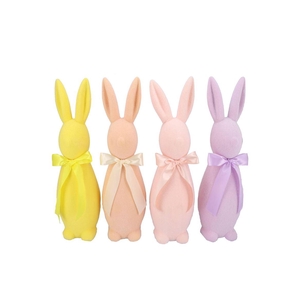 Easter Flock Dreamy Pastel Bunny Bow Ass 14x14x42cm