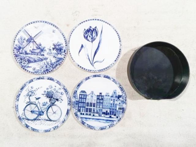 <h4>Coaster Glass Ø10cm Delft Blue</h4>