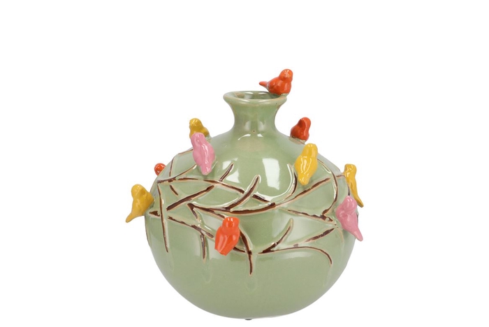 Bird Vase Globe Pistache 18x18x18cm