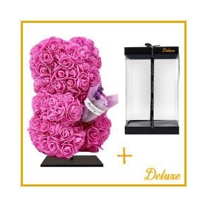 Valentine Foam bear/bouquet 25cm+stand.
