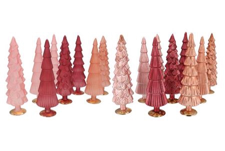 <h4>Twinkle Sweets Pink Mix Glass Tree Matt Ass 9x35cm</h4>