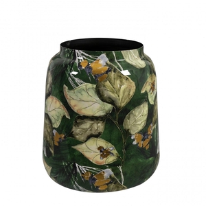Metaal Bee Green vaas d21*24cm