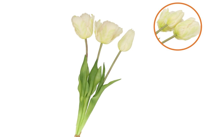 <h4>Silk Tulip Bouquet White 26x47cm</h4>