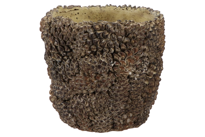 Concrete Natural Pinecone Pot Round 21x21x19cm Nm