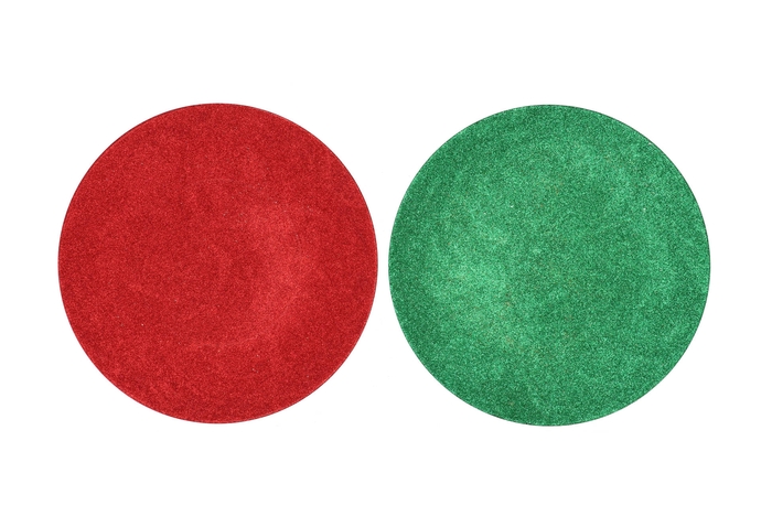 Melamine Shine Green/red Plate Round Ass 33x33x2cm