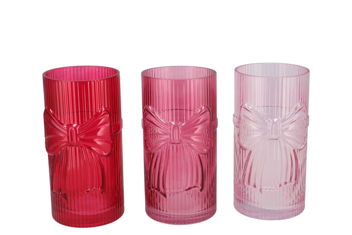 Bowy Jolly Pink Mix Vase Cilinder Ass 11x11x18cm