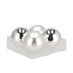 Glass Ball Glans Combi Zilver 100mm P/4