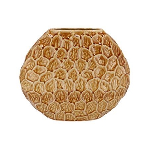 Inga Jada Brown Oval Vase Active Glaze Struct 41x1