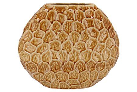 <h4>Inga Jada Brown Oval Vase Active Glaze Struct 41x1</h4>