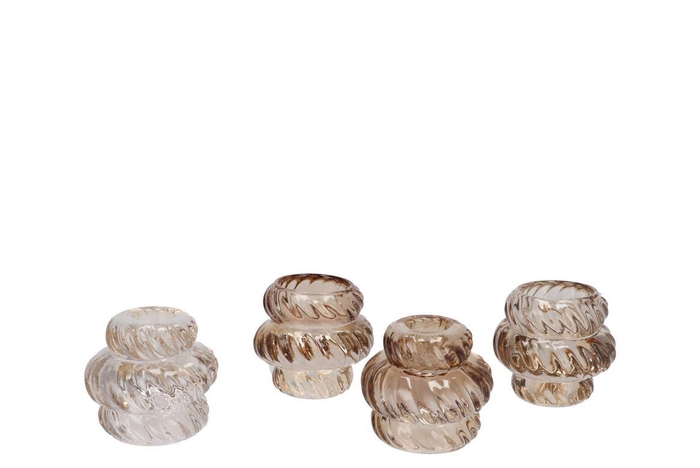 <h4>Bicolore Natural Candle H Twisted Clear Ass 8x7cm</h4>