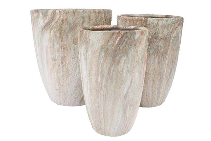 <h4>Monty Sand Pot Flower Long S/3 37x46/31x43/24x40cm</h4>