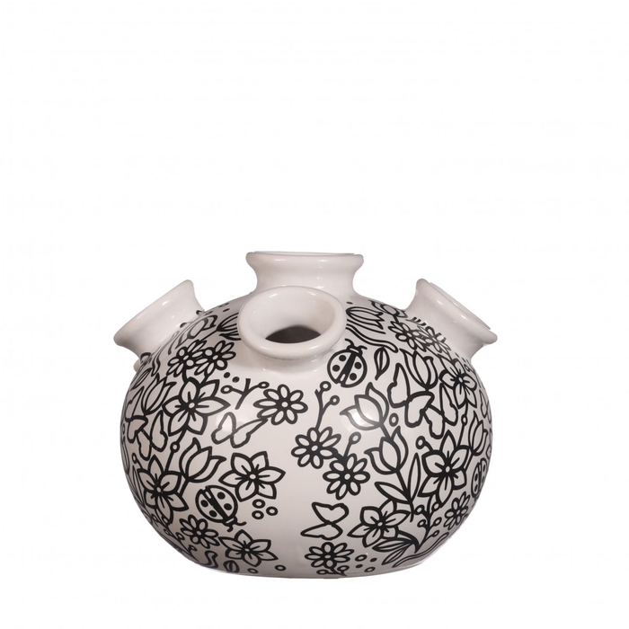 <h4>Ceramics Exclusive Tulip vase doodle d13*11cm</h4>