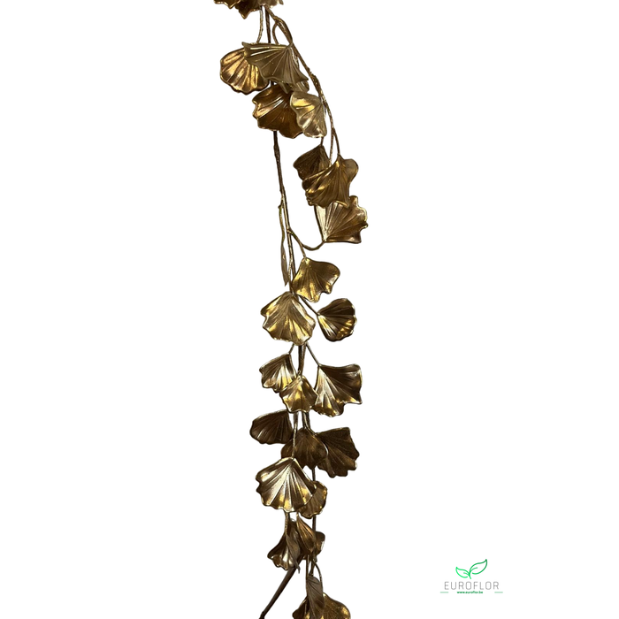 <h4>SILK FLOWERS - GINGKO LEAF GARLAND GOLD 150CM</h4>