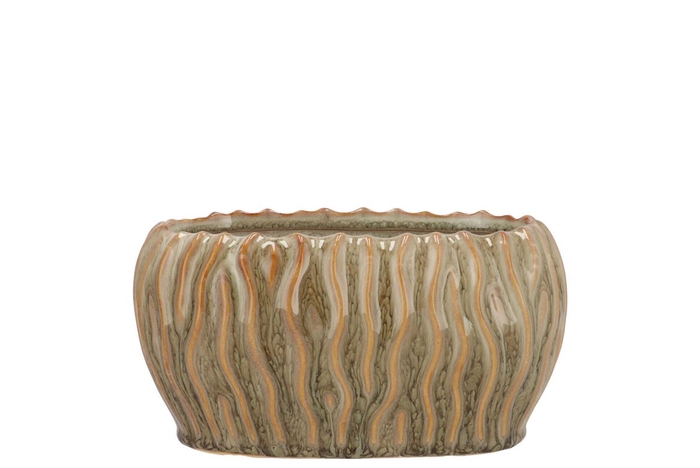 <h4>Finn Scottish Green Structure Bowl Oval 19x11x11cm</h4>