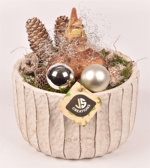 <h4>Cement schaal ribbel ww 22cm</h4>