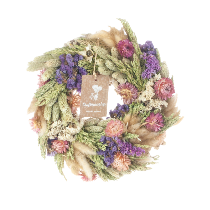 <h4>Wreath Beatrice Pink 30cm Natural Pink</h4>