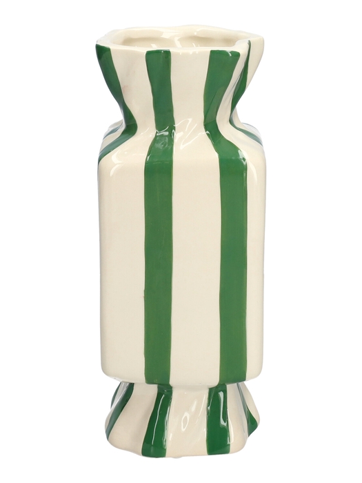 <h4>DF03-666582400 - Vase Candy 10x10x25 green/white</h4>