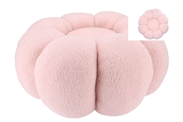 Teddy Pink Poof Flower 65x30cm