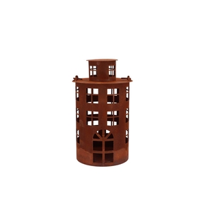 Rusty Scottish Brown Xmas Latern 14x23cm