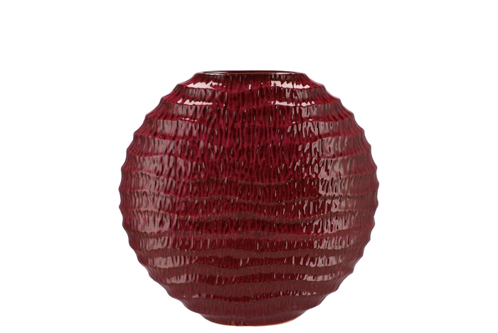 Inga Jada Purple Oval Vase Active Glaze Wave 23x10x22cm