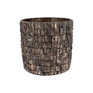 Nepal Iron Pot Birch Mosaic 33x33x32m Nm