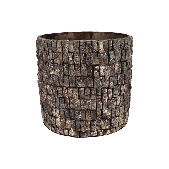 <h4>Nepal Iron Pot Birch Mosaic 33x33x32m Nm</h4>