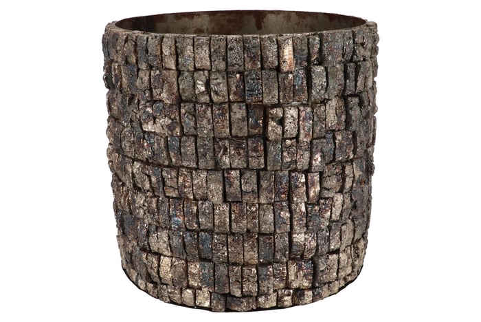 Nepal Iron Pot Birch Mosaic 33x33x32m Nm