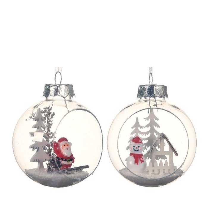 <h4>Kerstbal Bal kunststof  80mm landschap</h4>