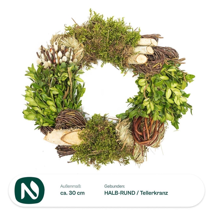 Wr Easter Buxus Hooi Birch Mos 30cm