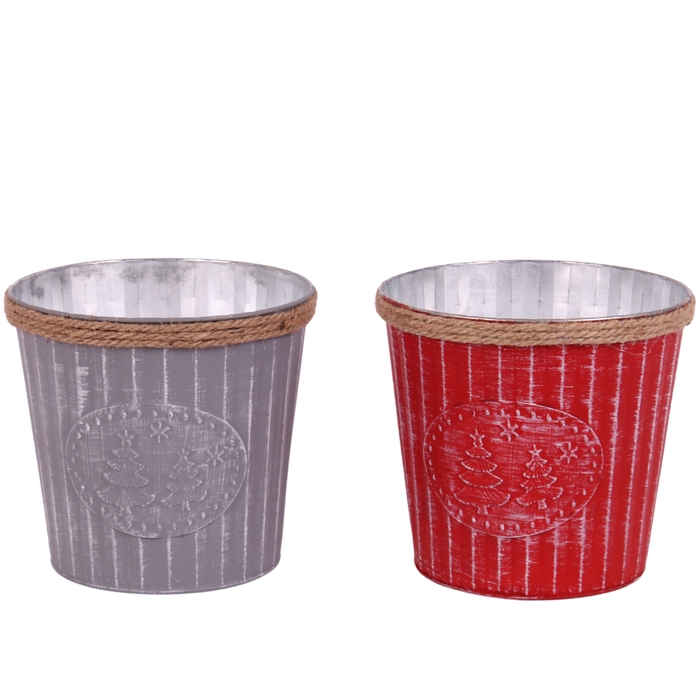 <h4>Dec Zink Christmas Decoration Bucket X-Mas Tree Ro</h4>