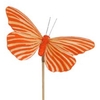Pick butterfly Spring 7x11cm + 50cm stick orange