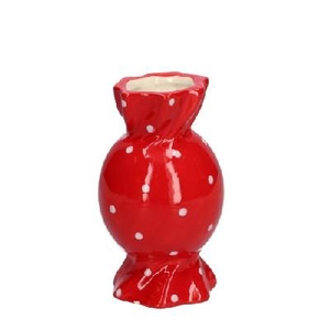 Kerst Keramiek Candy vaas d6/8*15cm