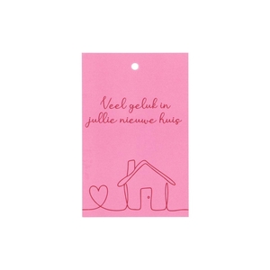 Gift Bouquet Card Veel Geluk Pink 6x9cm P/25