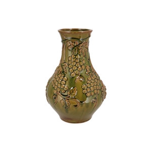 Inga Grape Olive Green Vase Active Glaze 25x25x35cm Nm