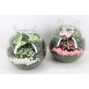 arr2 MB - Glas bol nek - roze/wit