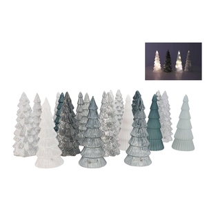 Twinkle Grey Mix Glass Tree Lights Ass 9x22cm Nm