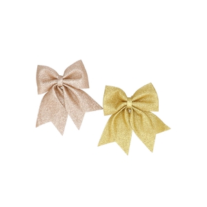 Deco Shine Bow Champagne/gold 12x13cm Ass Per 2