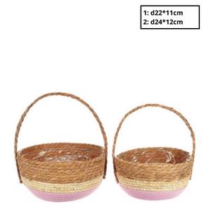 Basket sets Makka handle S/2 d24*12cm