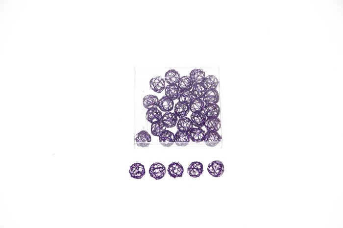 wire ball 2cm aubergine 30pcs