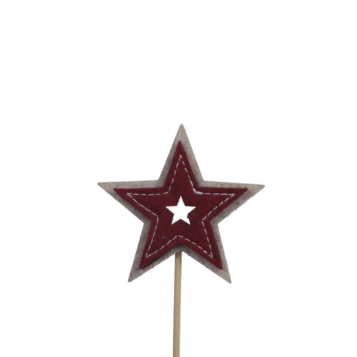 <h4>Christmas sticks 20cm star felt 7cm</h4>